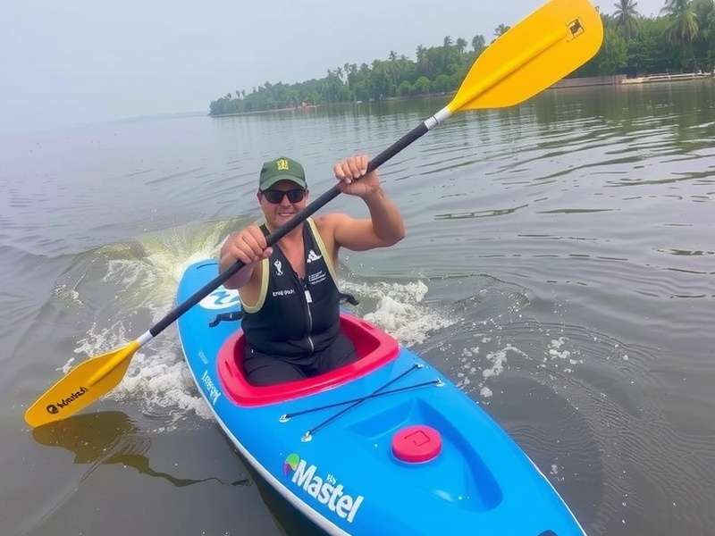 Surat Paddle Dash Master gameplay showing intense paddle racing on Indian waterways